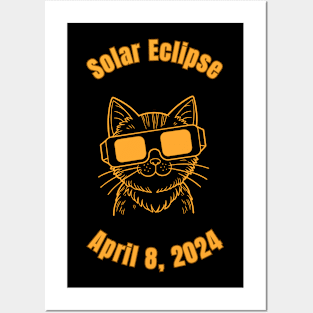 cat with Solar glasses for eclipse Posters and Art